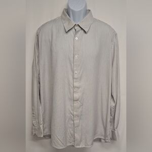 Structure XXL 50-52 Cotton Button Down Shirt Long Sleeve Striped